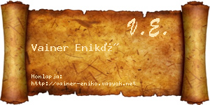 Vainer Enikő névjegykártya